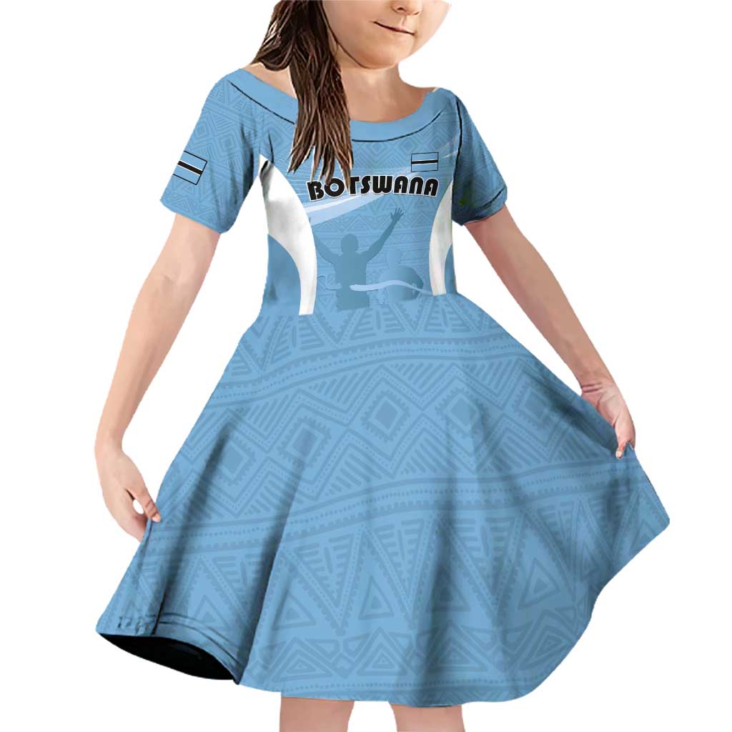 Personalized Botswana Athletics Family Matching Off Shoulder Short Dress and Hawaiian Shirt Go Champions Go - Wonder Print Shop