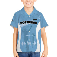 Personalized Botswana Athletics Family Matching Off Shoulder Short Dress and Hawaiian Shirt Go Champions Go - Wonder Print Shop