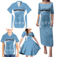 Personalized Botswana Athletics Family Matching Puletasi and Hawaiian Shirt Go Champions Go - Wonder Print Shop