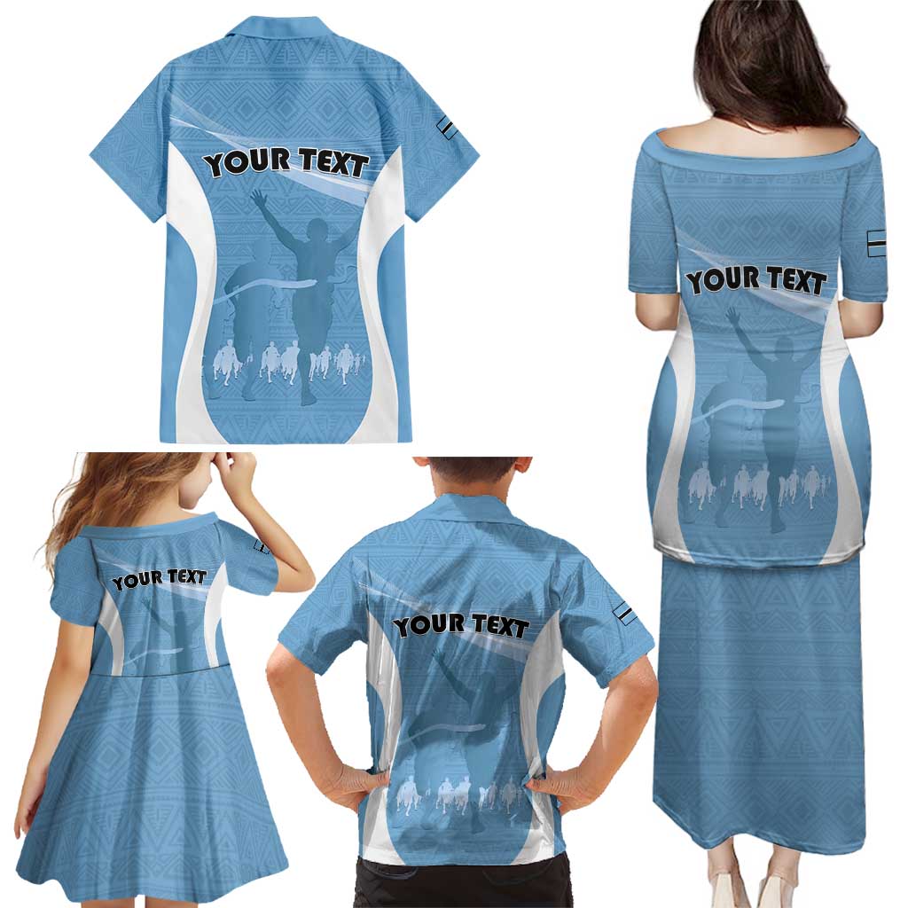Personalized Botswana Athletics Family Matching Puletasi and Hawaiian Shirt Go Champions Go - Wonder Print Shop