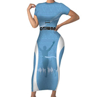 Personalized Botswana Athletics Family Matching Short Sleeve Bodycon Dress and Hawaiian Shirt Go Champions Go - Wonder Print Shop
