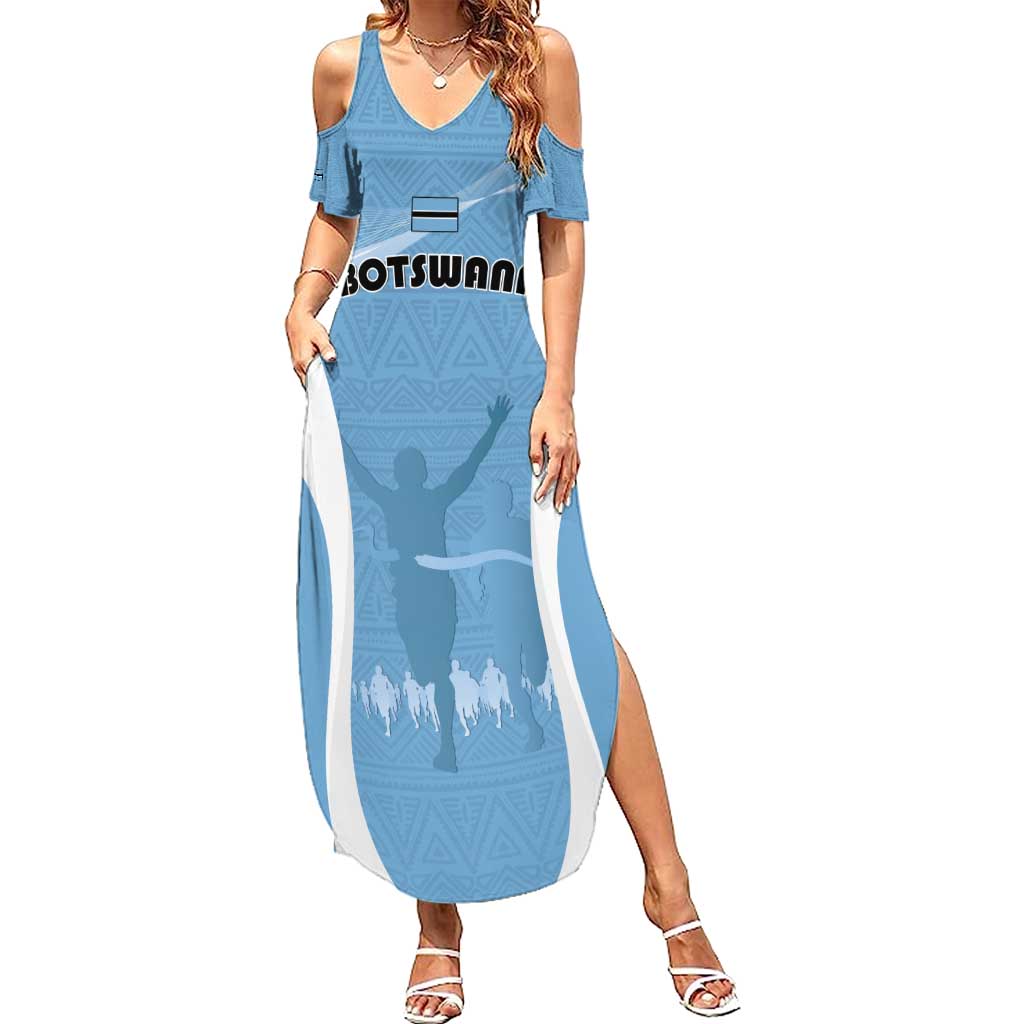 Personalized Botswana Athletics Family Matching Summer Maxi Dress and Hawaiian Shirt Go Champions Go - Wonder Print Shop