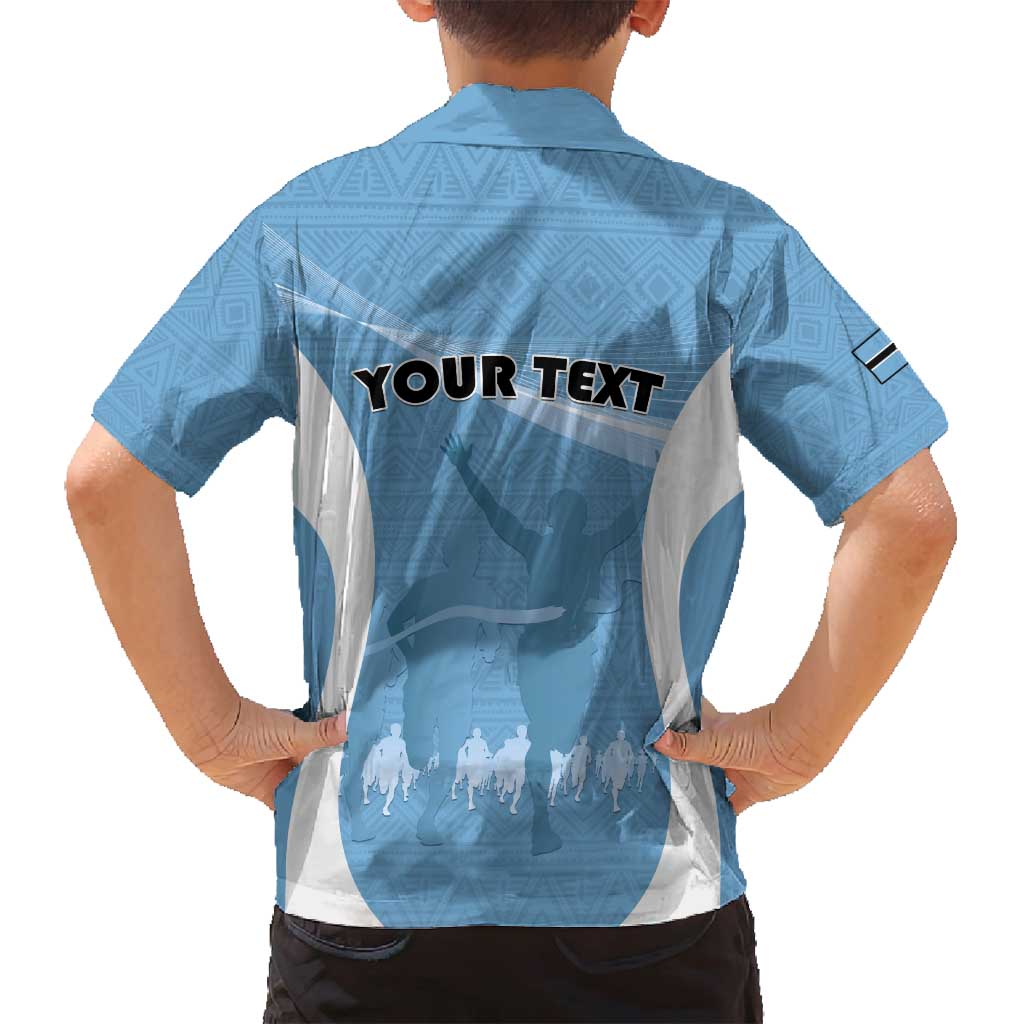 Personalized Botswana Athletics Family Matching Tank Maxi Dress and Hawaiian Shirt Go Champions Go - Wonder Print Shop