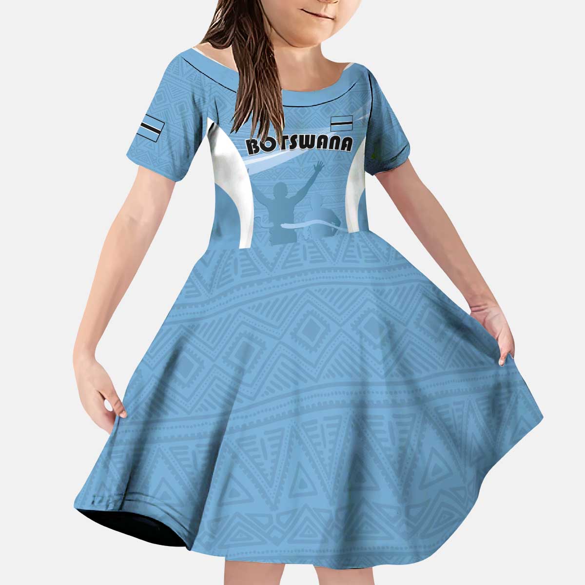 Personalized Botswana Athletics Kid Short Sleeve Dress Go Champions Go - Wonder Print Shop