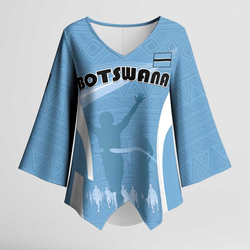 Personalized Botswana Athletics Kimono Sleeve Blouse Go Champions Go - Wonder Print Shop