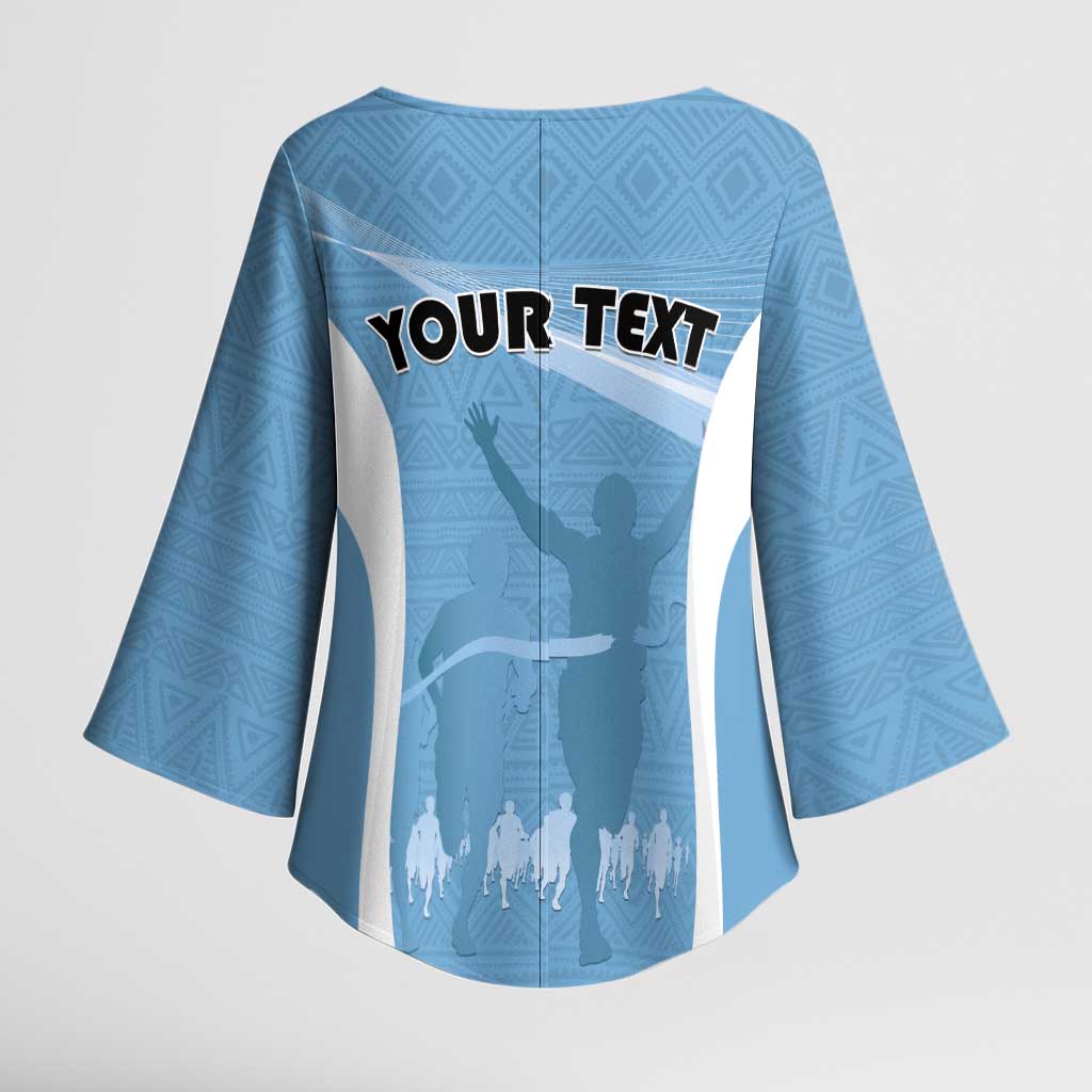Personalized Botswana Athletics Kimono Sleeve Blouse Go Champions Go - Wonder Print Shop