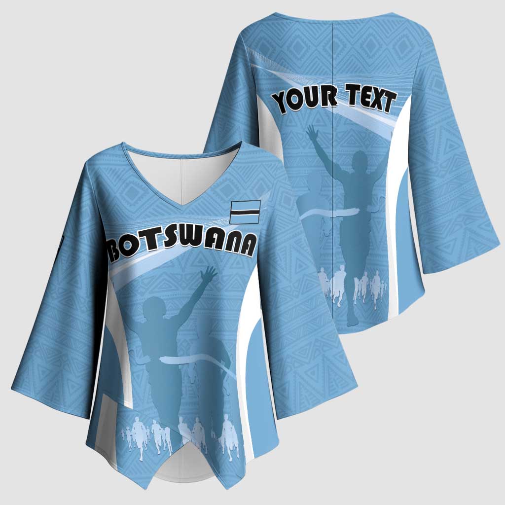 Personalized Botswana Athletics Kimono Sleeve Blouse Go Champions Go - Wonder Print Shop