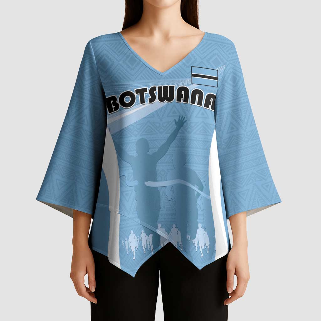 Personalized Botswana Athletics Kimono Sleeve Blouse Go Champions Go - Wonder Print Shop