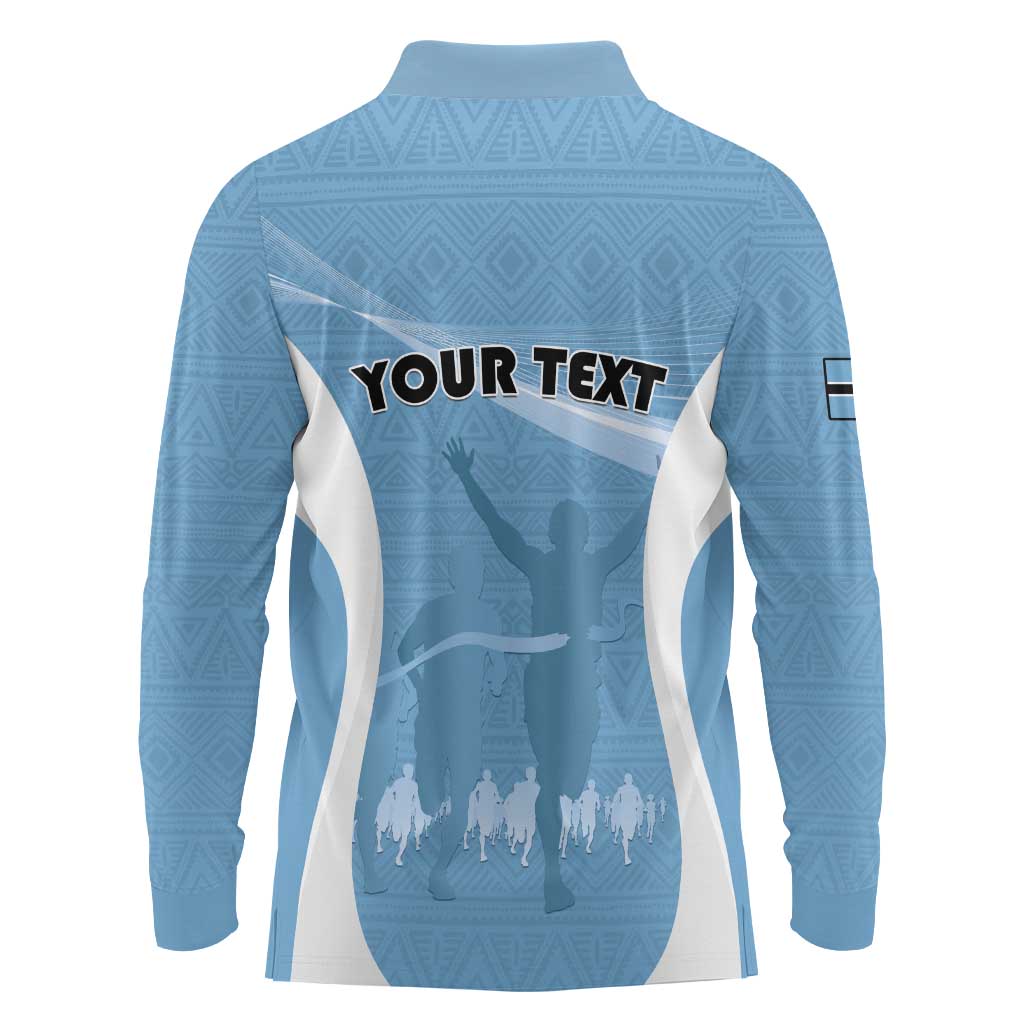 Personalized Botswana Athletics Long Sleeve Polo Shirt Go Champions Go - Wonder Print Shop