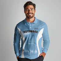 Personalized Botswana Athletics Long Sleeve Polo Shirt Go Champions Go - Wonder Print Shop