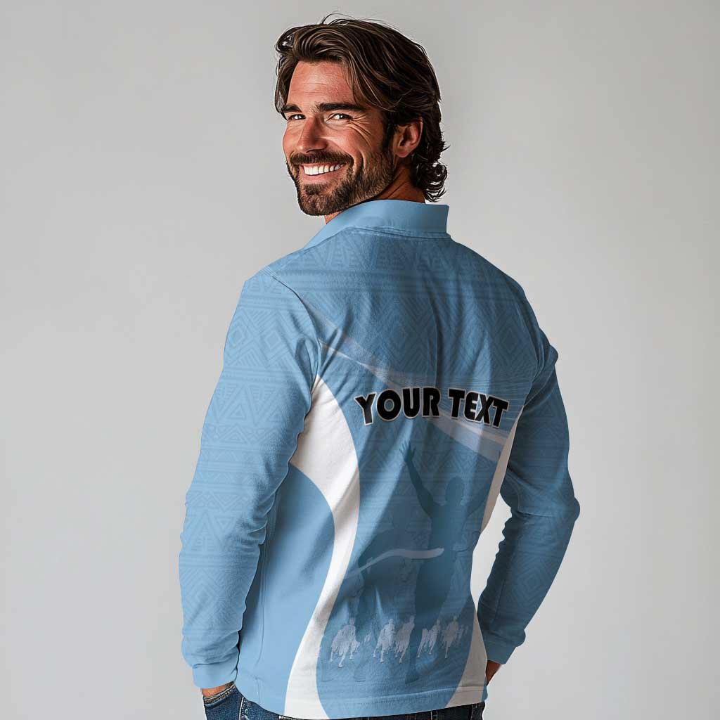 Personalized Botswana Athletics Long Sleeve Polo Shirt Go Champions Go - Wonder Print Shop