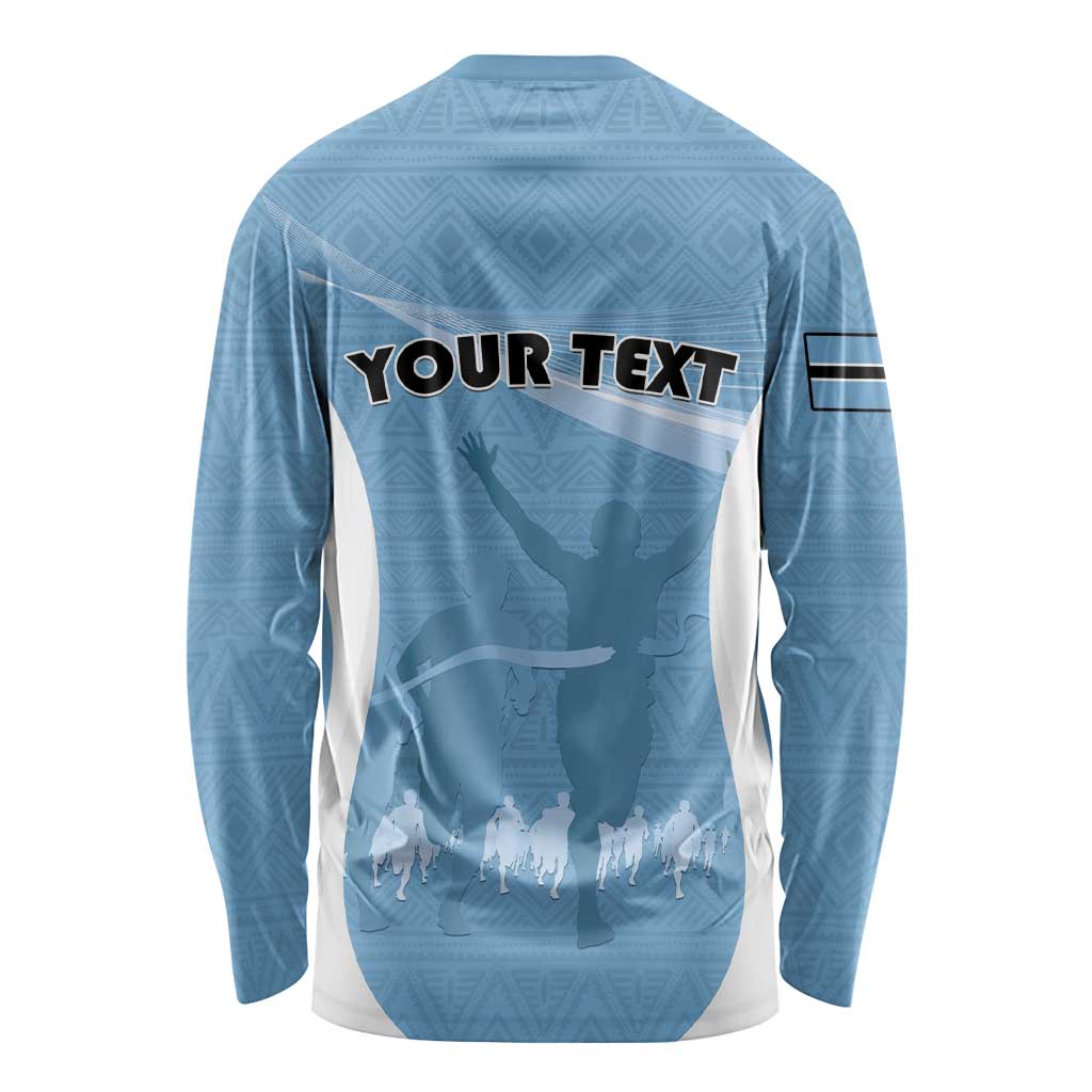 Personalized Botswana Athletics Long Sleeve Shirt Go Champions Go - Wonder Print Shop