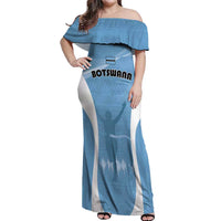 Personalized Botswana Athletics Off Shoulder Maxi Dress Go Champions Go - Wonder Print Shop