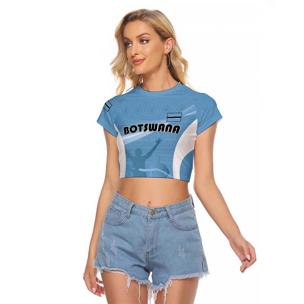 Personalized Botswana Athletics Raglan Cropped T Shirt Go Champions Go - Wonder Print Shop