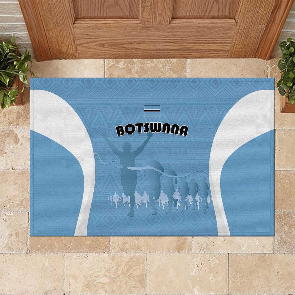 Botswana Athletics Rubber Doormat Go Champions Go - Wonder Print Shop