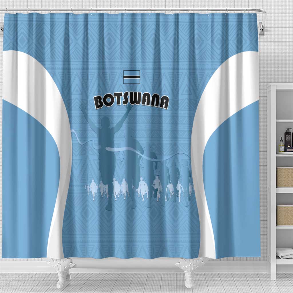 Botswana Athletics Shower Curtain Go Champions Go - Wonder Print Shop