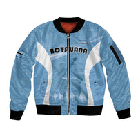 Personalized Botswana Athletics Sleeve Zip Bomber Jacket Go Champions Go - Wonder Print Shop