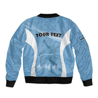 Personalized Botswana Athletics Sleeve Zip Bomber Jacket Go Champions Go - Wonder Print Shop