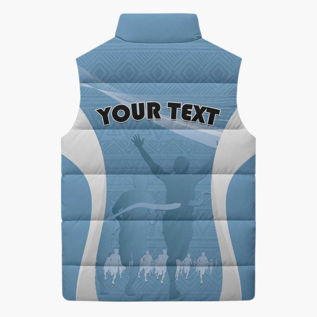Personalized Botswana Athletics Sleeveless Puffer Jacket Go Champions Go - Wonder Print Shop
