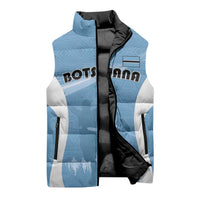 Personalized Botswana Athletics Sleeveless Puffer Jacket Go Champions Go - Wonder Print Shop