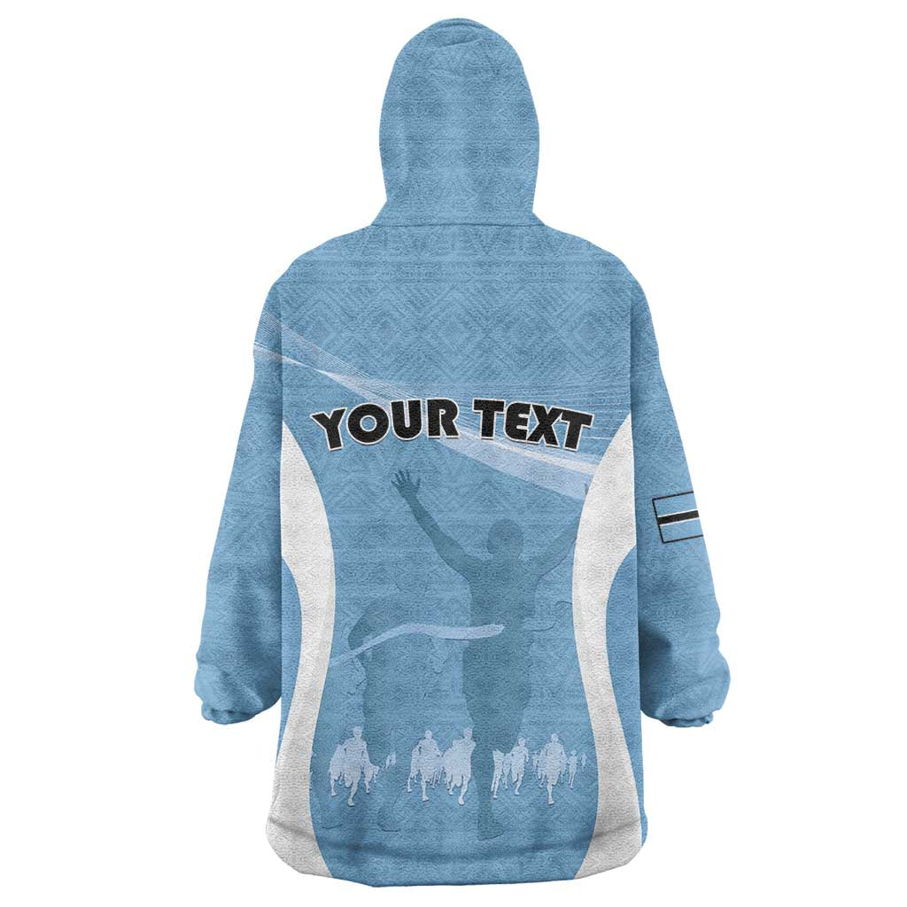 Personalized Botswana Athletics Wearable Blanket Hoodie Go Champions Go - Wonder Print Shop
