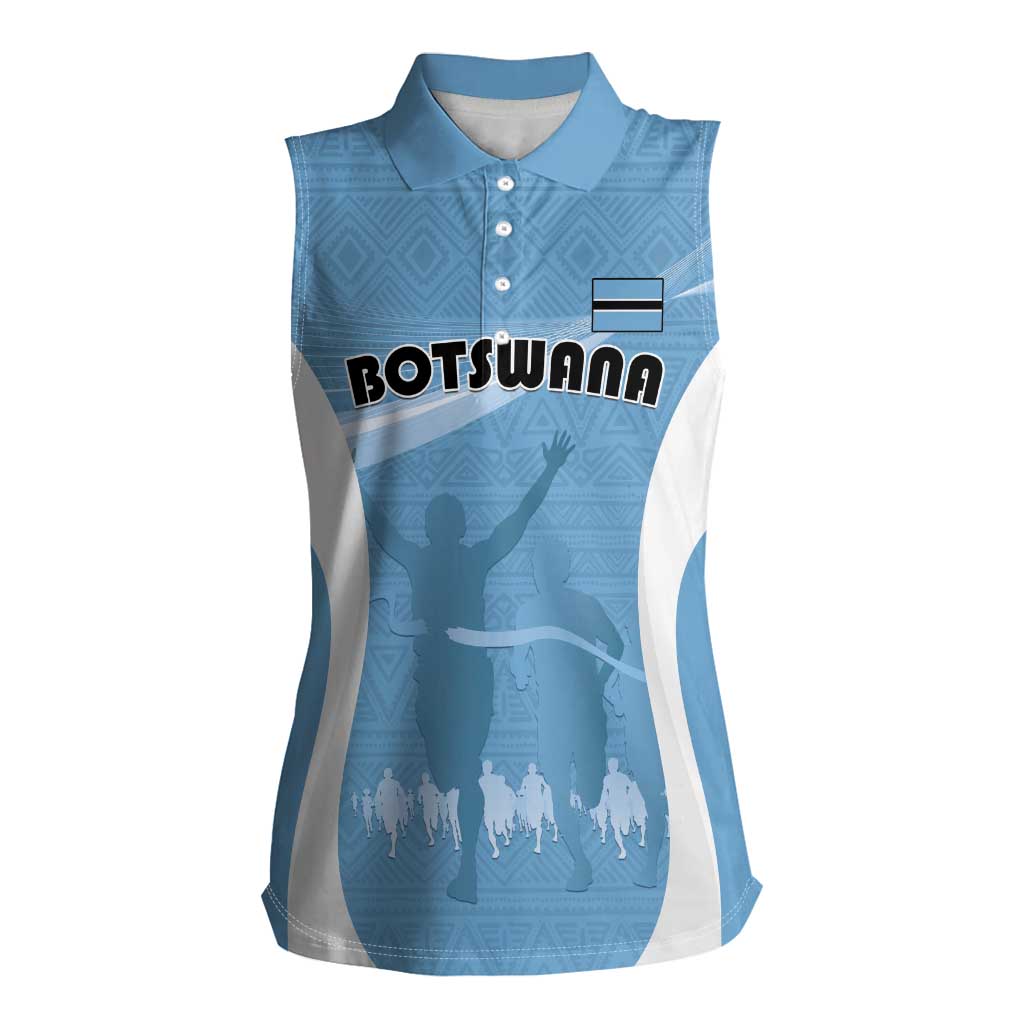 Personalized Botswana Athletics Women Sleeveless Polo Shirt Go Champions Go - Wonder Print Shop