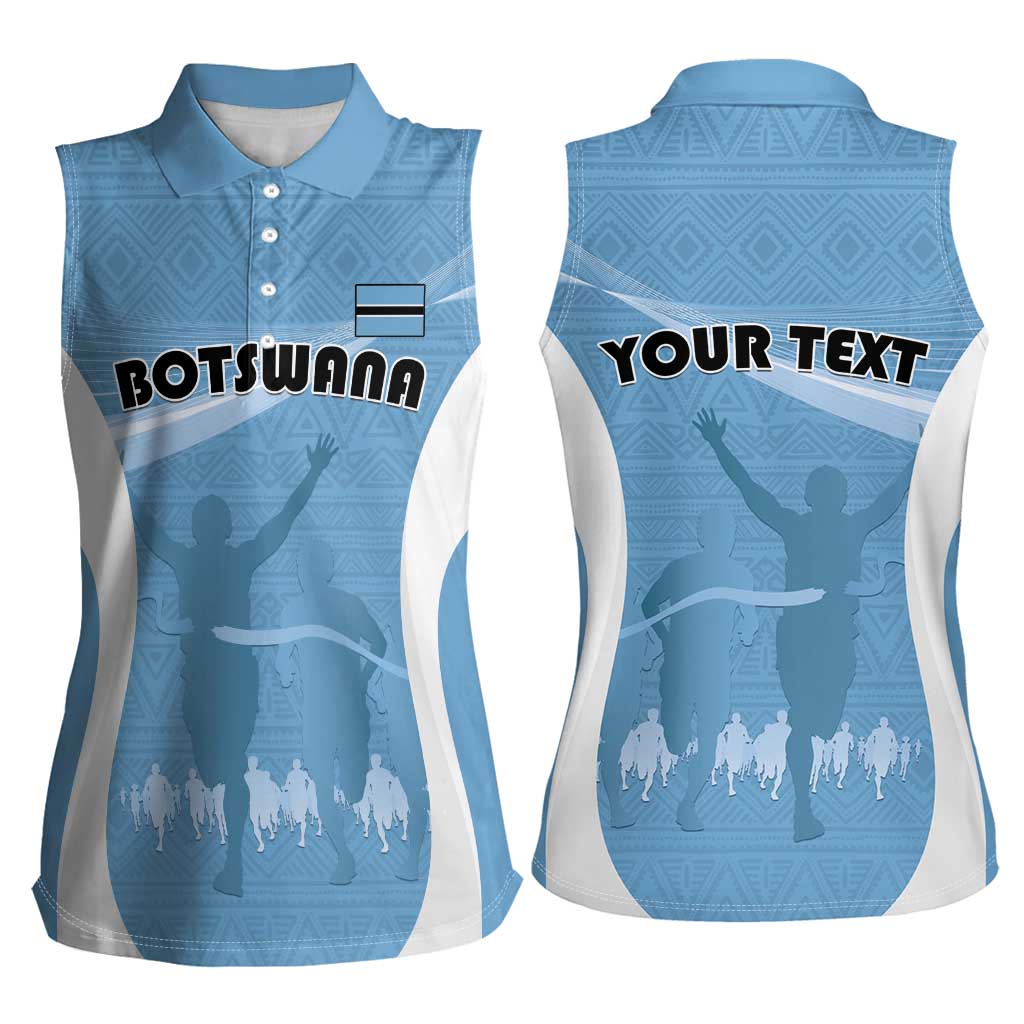 Personalized Botswana Athletics Women Sleeveless Polo Shirt Go Champions Go - Wonder Print Shop