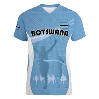 Personalized Botswana Athletics Women V-Neck T-Shirt Go Champions Go - Wonder Print Shop