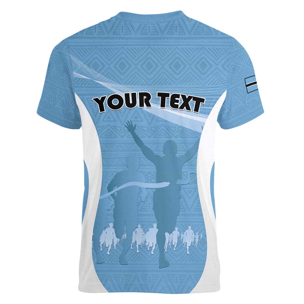 Personalized Botswana Athletics Women V-Neck T-Shirt Go Champions Go - Wonder Print Shop