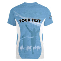 Personalized Botswana Athletics Women V-Neck T-Shirt Go Champions Go - Wonder Print Shop