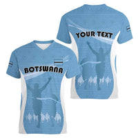 Personalized Botswana Athletics Women V-Neck T-Shirt Go Champions Go - Wonder Print Shop
