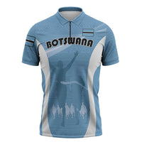 Personalized Botswana Athletics Zipper Polo Shirt Go Champions Go - Wonder Print Shop