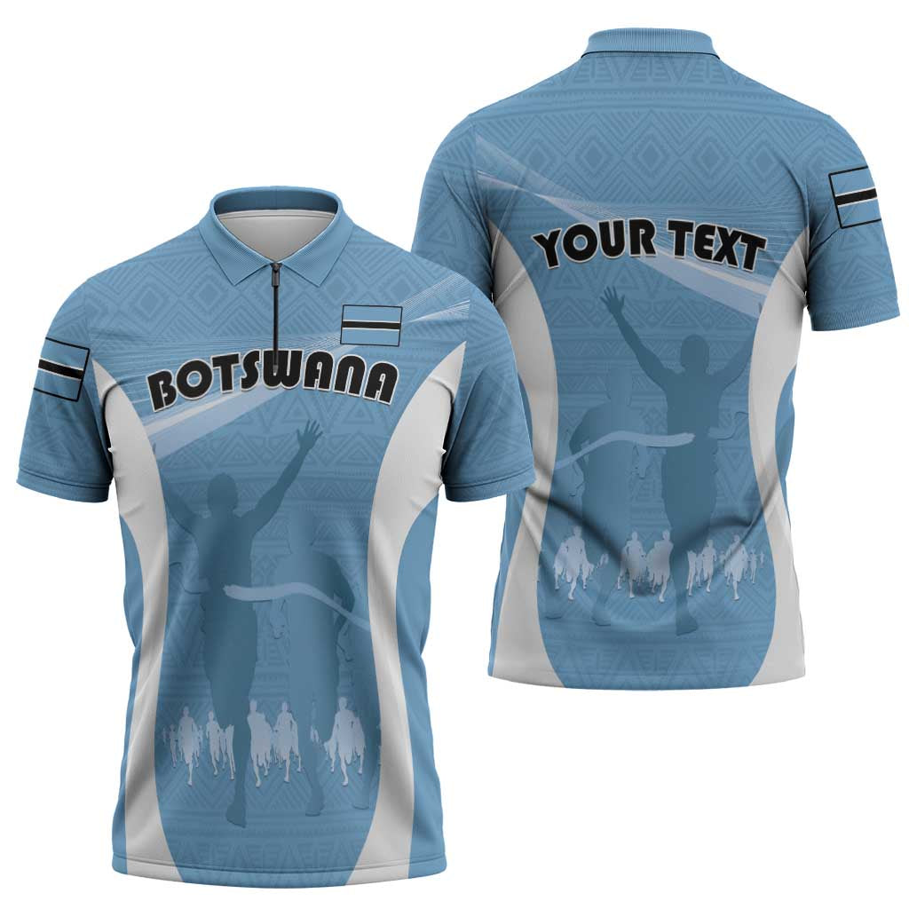 Personalized Botswana Athletics Zipper Polo Shirt Go Champions Go - Wonder Print Shop