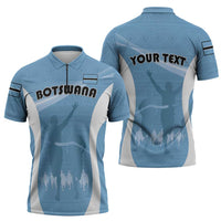 Personalized Botswana Athletics Zipper Polo Shirt Go Champions Go - Wonder Print Shop