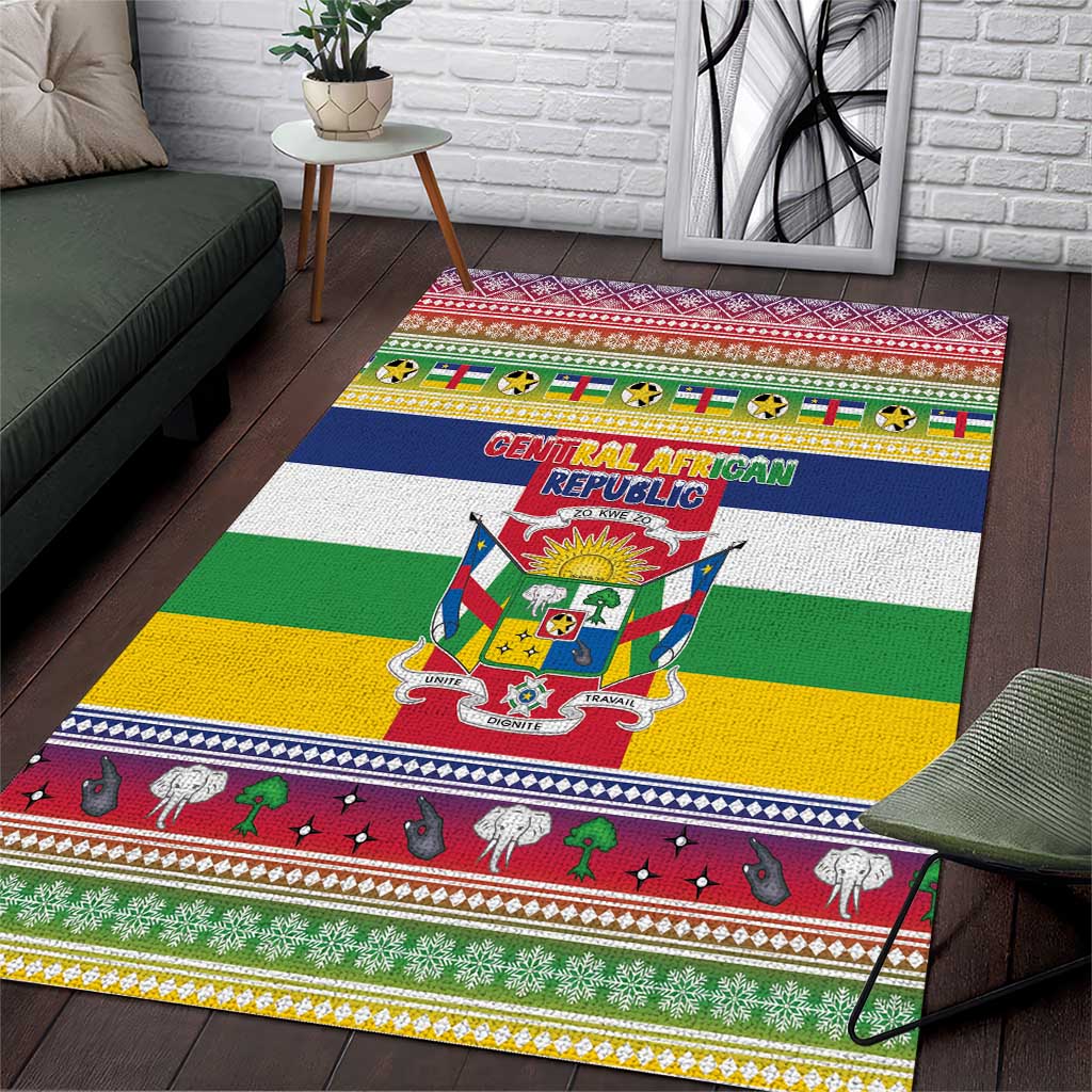 Central African Republic Christmas Area Rug Joyeux Noel - Wonder Print Shop