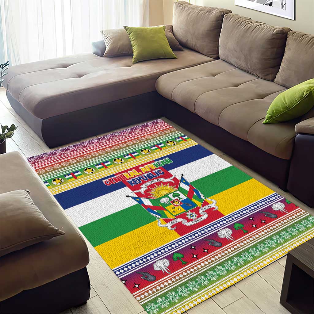 Central African Republic Christmas Area Rug Joyeux Noel - Wonder Print Shop