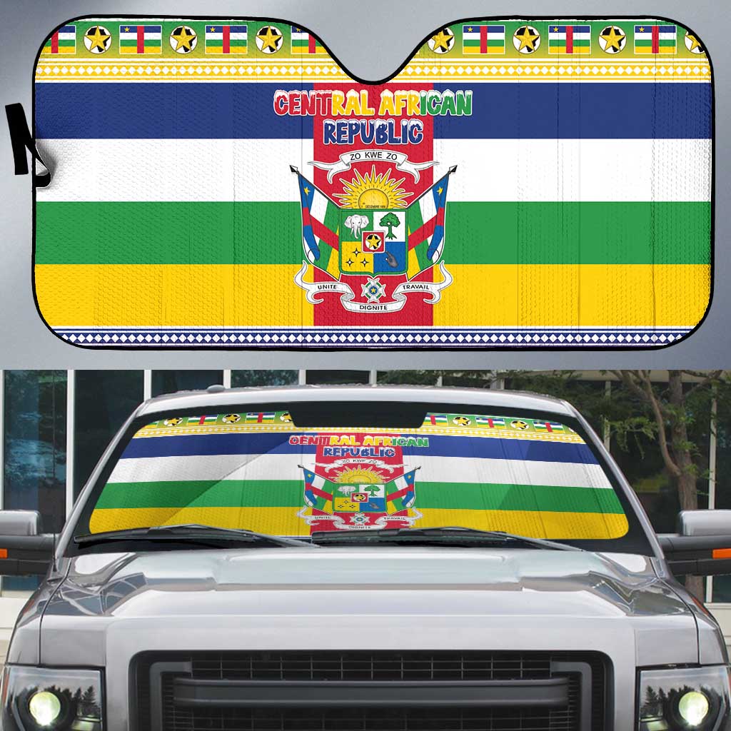 Central African Republic Christmas Auto Sun Shade Joyeux Noel - Wonder Print Shop