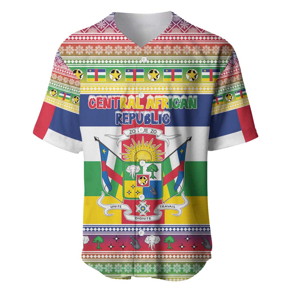 Central African Republic Christmas Baseball Jersey Joyeux Noel - Wonder Print Shop