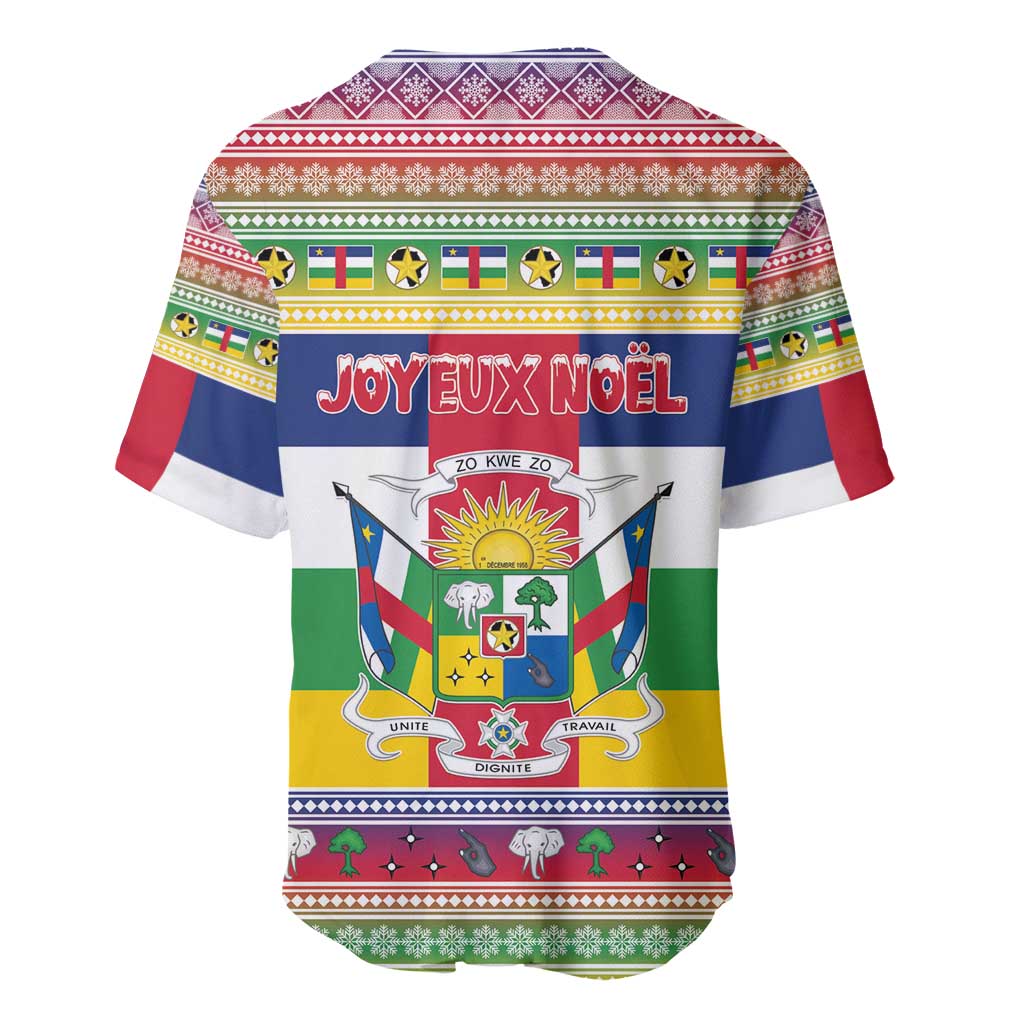 Central African Republic Christmas Baseball Jersey Joyeux Noel - Wonder Print Shop
