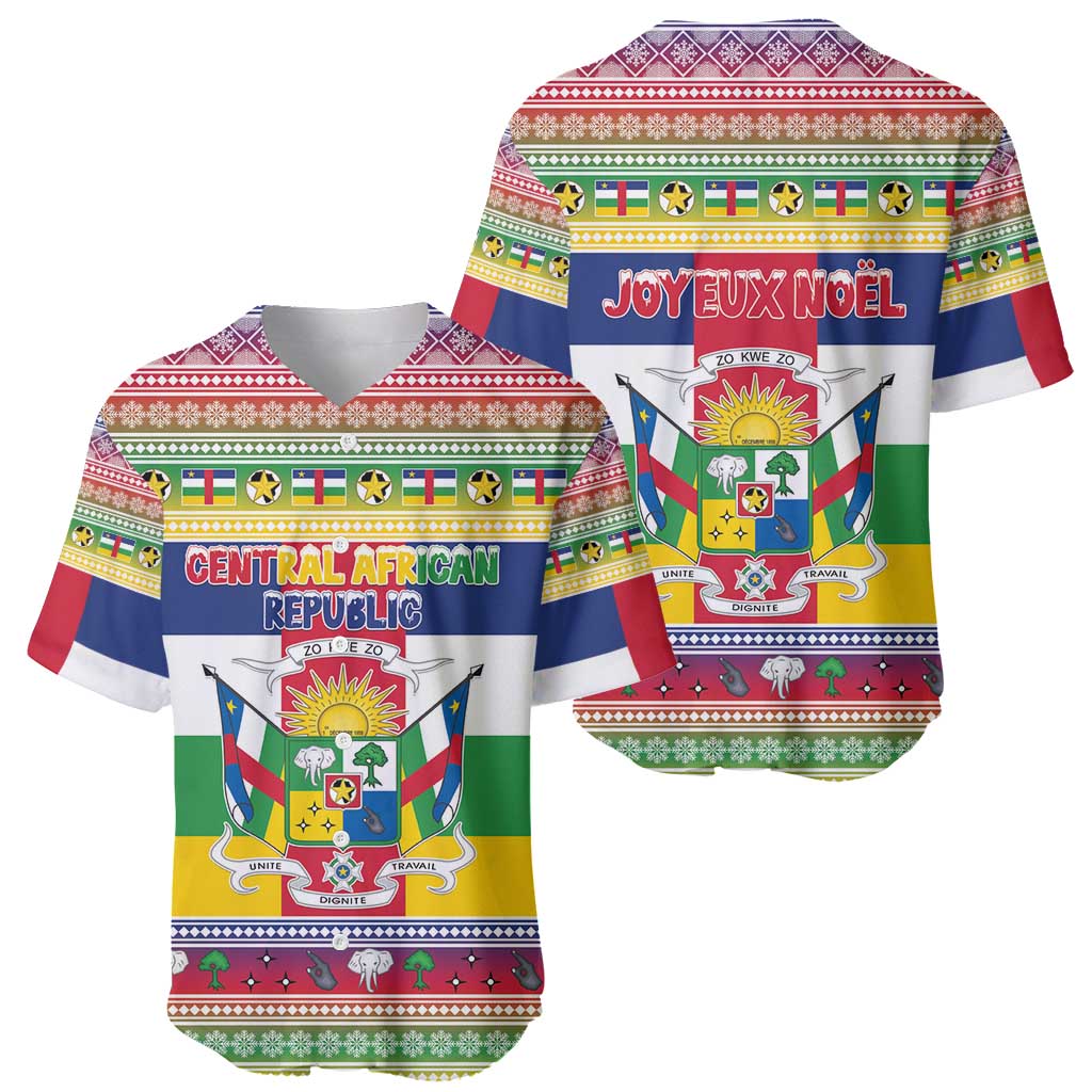 Central African Republic Christmas Baseball Jersey Joyeux Noel - Wonder Print Shop