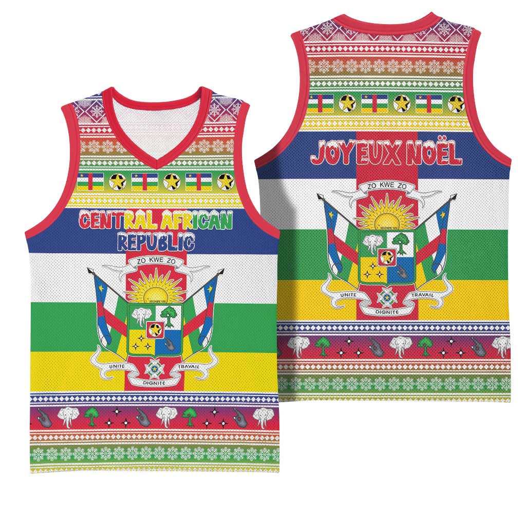 Central African Republic Christmas Basketball Jersey Joyeux Noel - Wonder Print Shop