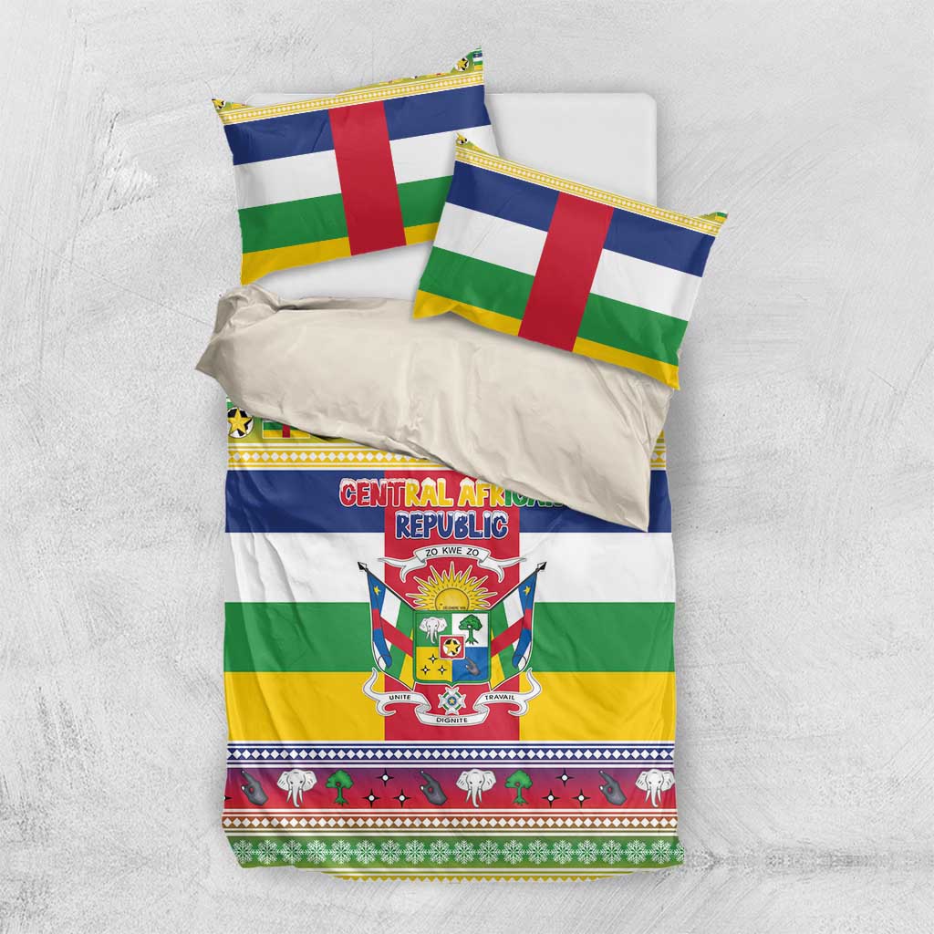 Central African Republic Christmas Bedding Set Joyeux Noel - Wonder Print Shop