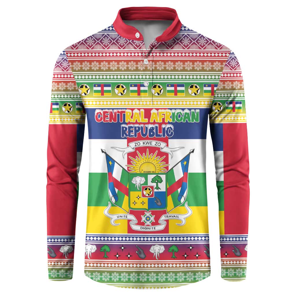 Central African Republic Christmas Button Sweatshirt Joyeux Noel - Wonder Print Shop