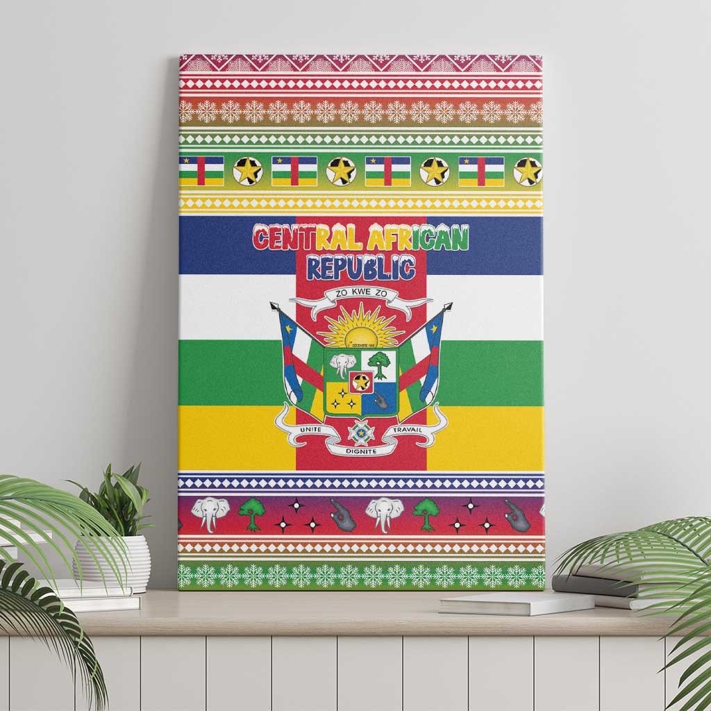 Central African Republic Christmas Canvas Wall Art Joyeux Noel - Wonder Print Shop