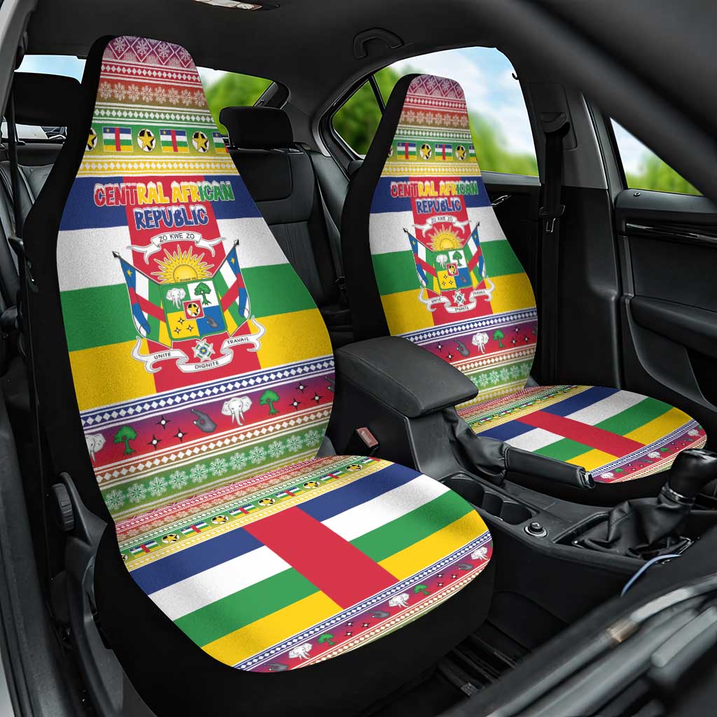 Central African Republic Christmas Car Seat Cover Joyeux Noel - Wonder Print Shop
