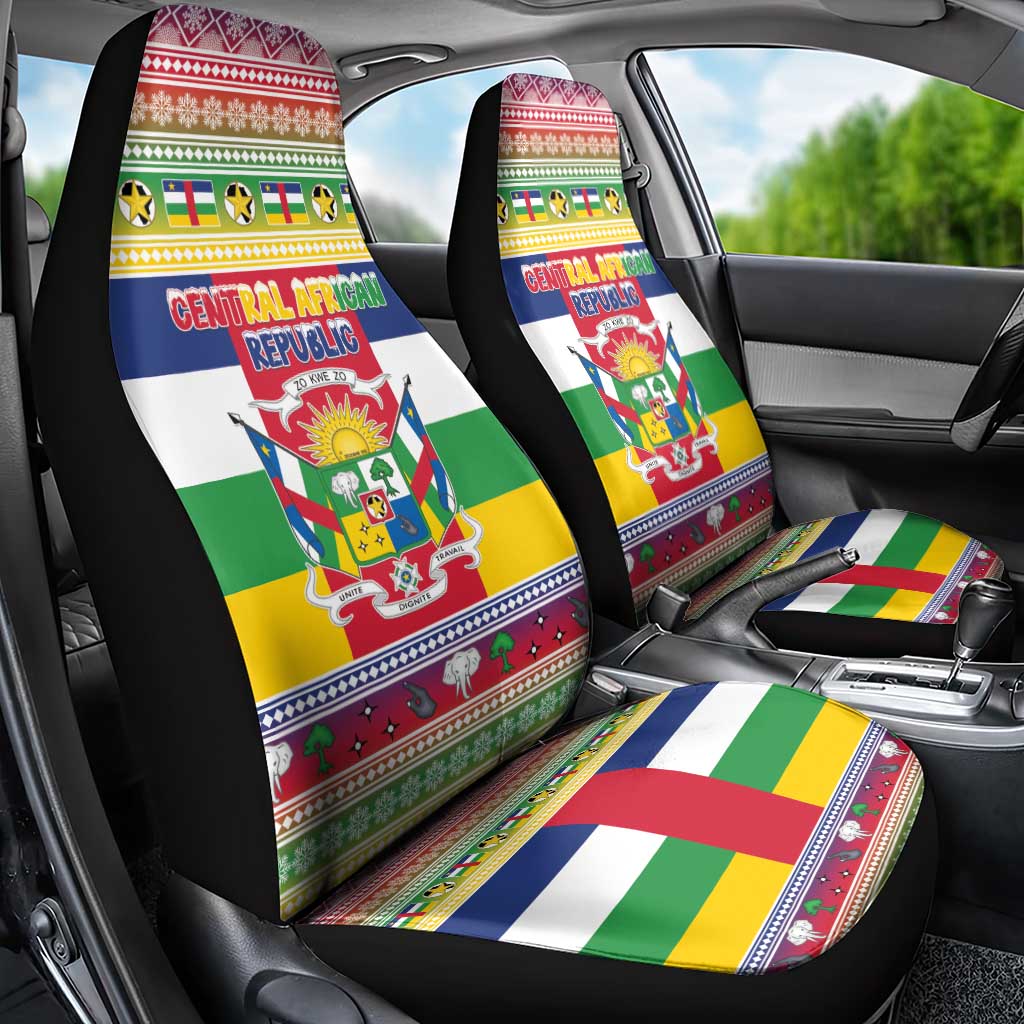 Central African Republic Christmas Car Seat Cover Joyeux Noel - Wonder Print Shop