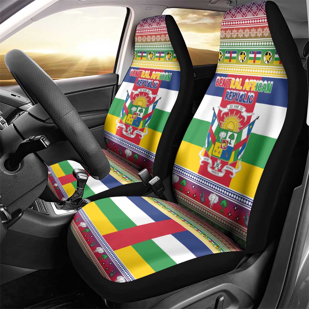 Central African Republic Christmas Car Seat Cover Joyeux Noel - Wonder Print Shop
