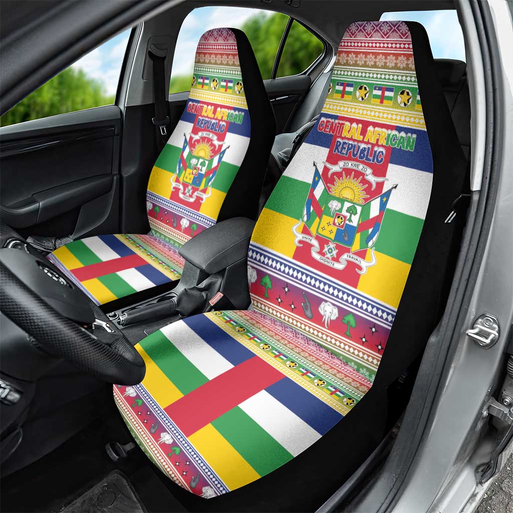 Central African Republic Christmas Car Seat Cover Joyeux Noel - Wonder Print Shop