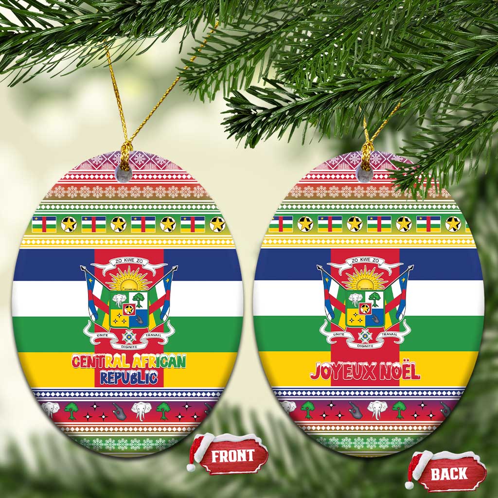 Central African Republic Christmas Ceramic Ornament Joyeux Noel - Wonder Print Shop