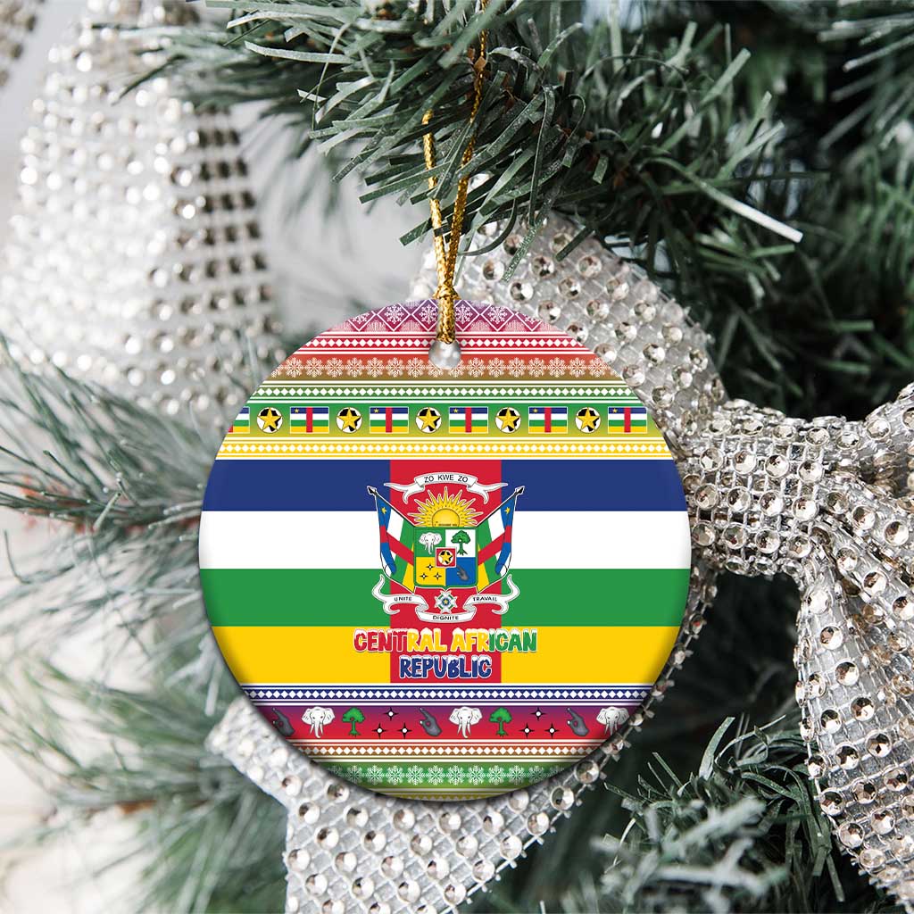 Central African Republic Christmas Ceramic Ornament Joyeux Noel - Wonder Print Shop